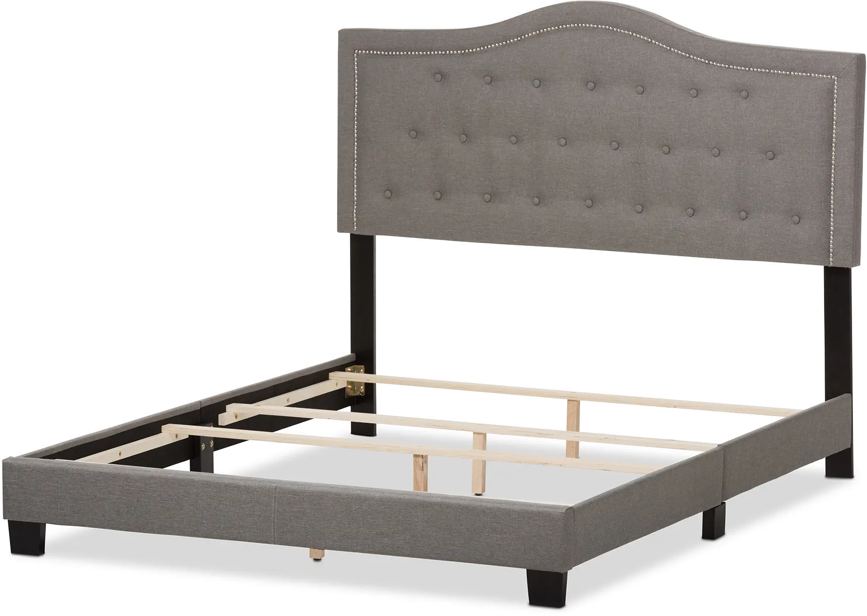 Contemporary Gray King Size Upholstered Bed - Emerson-6