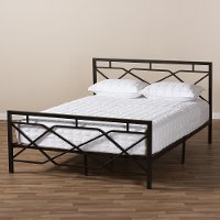 140-7882-RCW Contemporary Black Full Metal Platform Bed - Shelton-7