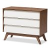 136-7492-RCW Mid-Century Modern White and Walnut 3 Drawer Chest - Hildon-2