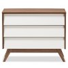 136-7492-RCW Mid-Century Modern White and Walnut 3 Drawer Chest - Hildon-4