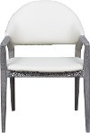 Clearance White and Gray Upholstered Dining Arm Chair - Carrera