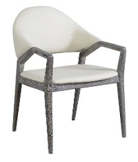 White and Gray Upholstered Dining Arm Chair - Carrera-2