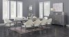 Clearance Contemporary Slate Gray and White 7 Piece Dining Set - Carrera