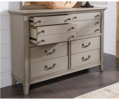 Farmhouse Rustic Taupe Dresser - Sausalito