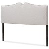 133-7153-RCW Contemporary Grayish Beige Queen Upholstered Headboard - Gracie