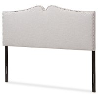 133-7153-RCW Contemporary Grayish Beige Queen Upholstered Headboard - Gracie