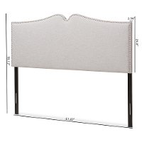133-7153-RCW Contemporary Grayish Beige Queen Upholstered Headboard - Gracie-6