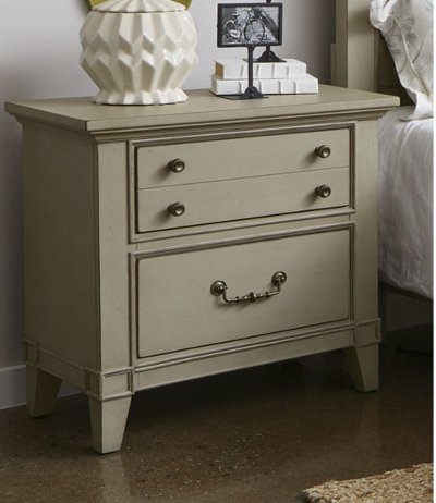 Farmhouse Rustic Taupe Nightstand - Sausalito