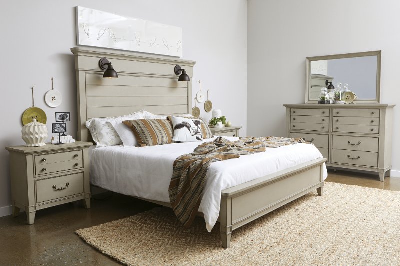 rustic taupe 4 piece king bedroom set - sausalito