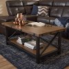 131-7195-RCW Textured Industrial Black and Brown Coffee Table - Herzen-1