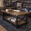 131-7195-RCW Textured Industrial Black and Brown Coffee Table - Herzen-6