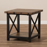 131-7196-RCW Textured Industrial Black and Brown End Table - Herzen-2