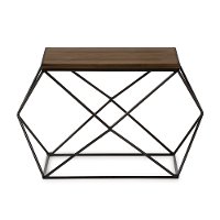 131-7198-RCW Textured Geometric Black and Brown End Table - Stilo-2