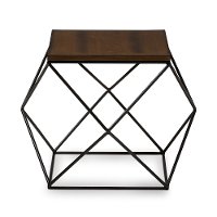 131-7198-RCW Textured Geometric Black and Brown End Table - Stilo-4