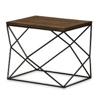 131-7198-RCW Textured Geometric Black and Brown End Table - Stilo-6
