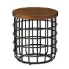 132-7212-RCW Industrial Caged Black and Brown End Table - Carie-2