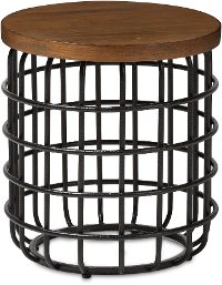 132-7212-RCW Industrial Caged Black and Brown End Table - Carie-2