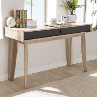 138-7713-RCW Modern 2-Drawer Oak and Gray Computer Desk - Fella
