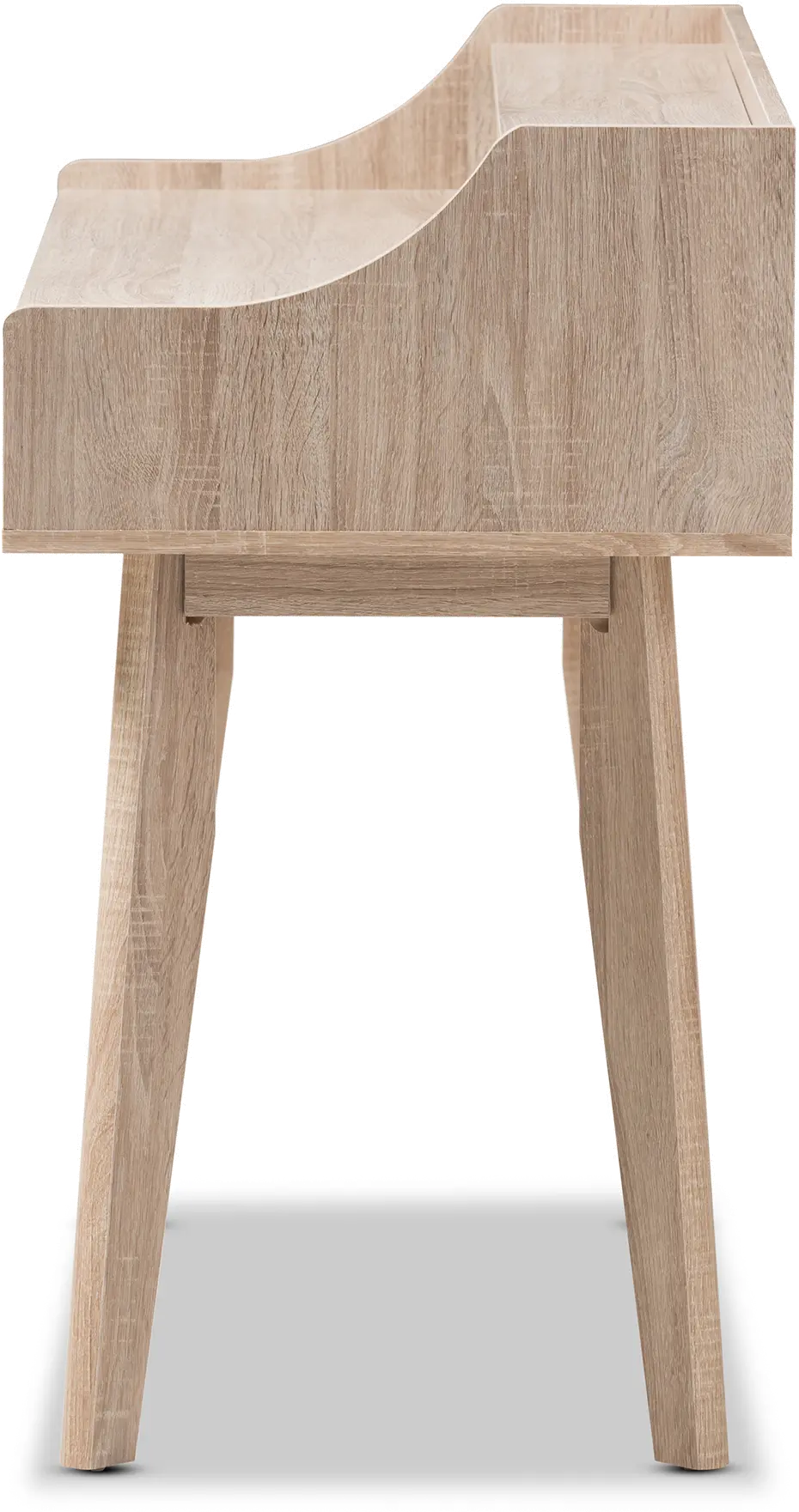 Modern 4-Drawer Oak and Gray Writing Desk-5