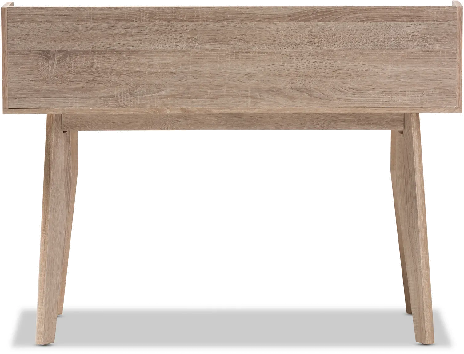 Modern 4-Drawer Oak and Gray Writing Desk-6