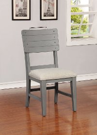 Gray Upholstered Dining Room Chair - American Vintage