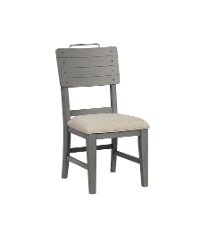 Gray Upholstered Dining Room Chair - American Vintage-2