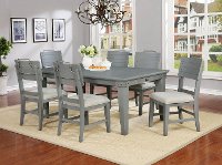 Dove Gray Casual Farmhouse 5 Piece Dining Set - American Vintage
