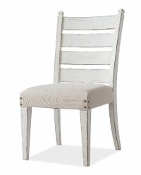 Rustic Chalk White Upholstered Dining Chair - Coming Home