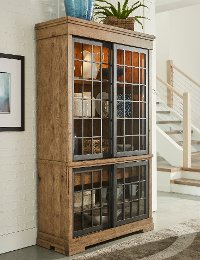 Rustic Wheat Brown Curio Cabinet - Coming Home
