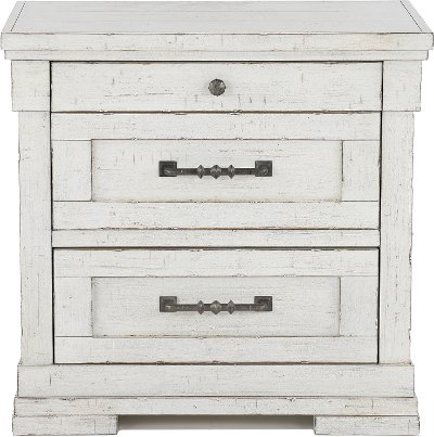 Casual Classic Rustic Chalk White Nightstand - Coming Home