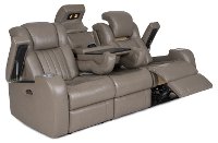 Gray Leather-Match Power Reclining Living Room Set - Transformer