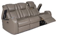 Gray Leather-Match Power Reclining Living Room Set - Transformer-2
