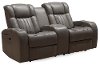 Gray Leather-Match Power Reclining Living Room Set - Transformer-4