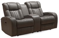 Gray Leather-Match Power Reclining Living Room Set - Transformer-4