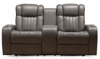 Gray Leather-Match Power Reclining Living Room Set - Transformer-6