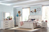 Rustic Chalk White 4 Piece King Bedroom Set - Coming Home