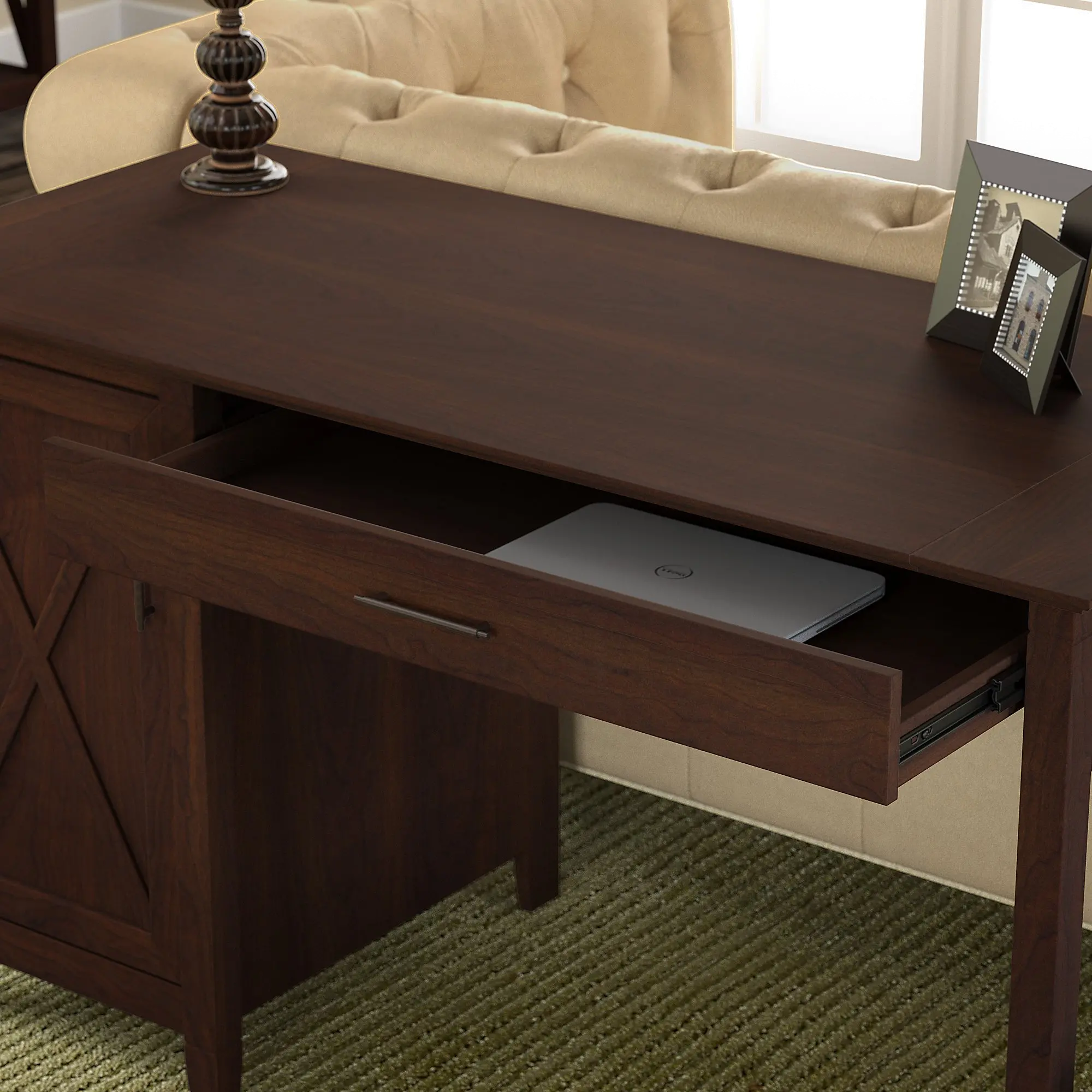 KWD154BC-03 Cherry Brown Casual 54 Inch Office Desk - Key West-4