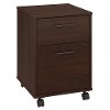 Cherry Brown 2 Drawer Wood Rolling File Cabinet - Key West-2