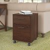 Cherry Brown Rolling 2 Drawer Wooden File Cabinet - Key West