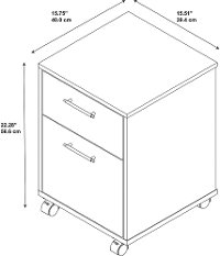 Cherry Brown Rolling 2 Drawer Wooden File Cabinet - Key West-6