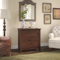 Cherry Brown 2 Drawer Wood Lateral File Cabinet - Key West