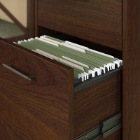 Cherry Brown Writing Desk and Rolling File Cabinet Combo - Key West-5