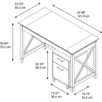 Cherry Brown Writing Desk and Rolling File Cabinet Combo - Key West-8