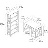 Brown Writing Desk, Rolling File Cabinet, and Bookshelf Combo - Key West-8