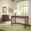Cherry Brown Writing Desk and Lateral File Cabinet Combo - Key West