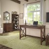 Brown Writing Desk, Lateral File Cabinet, and Bookshelf Combo - Key West
