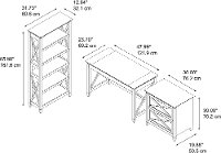 Brown Writing Desk, Lateral File Cabinet, and Bookshelf Combo - Key West-7