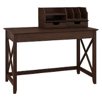 Cherry Brown 48 Inch Writing Desk with Desktop Organizer - Key West-2