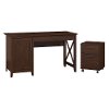 Cherry Brown Computer Desk and Rolling File Cabinet Combo - Key West-2