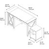 Cherry Brown Computer Desk and Rolling File Cabinet Combo - Key West-8